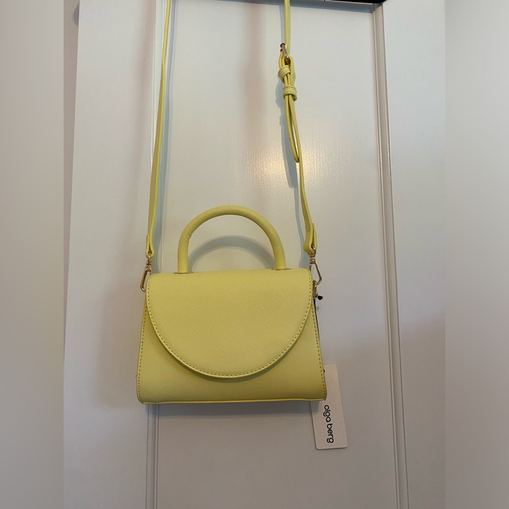 Olga Berg Sasha Top Handle Bag in Lemon